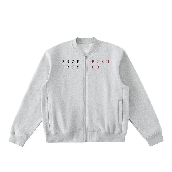 Essential Zip-Up Fleeced Varsity Jacket