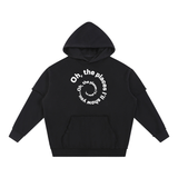 Snow Washed Raw Edge Double Layered Hoodie