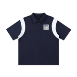 Contrast Panel Cotton Polo Shirt