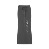 Dyed Washed Drawstring Maxi Skirt