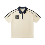 Contrast Collar Short-Sleeve Polo Shirt