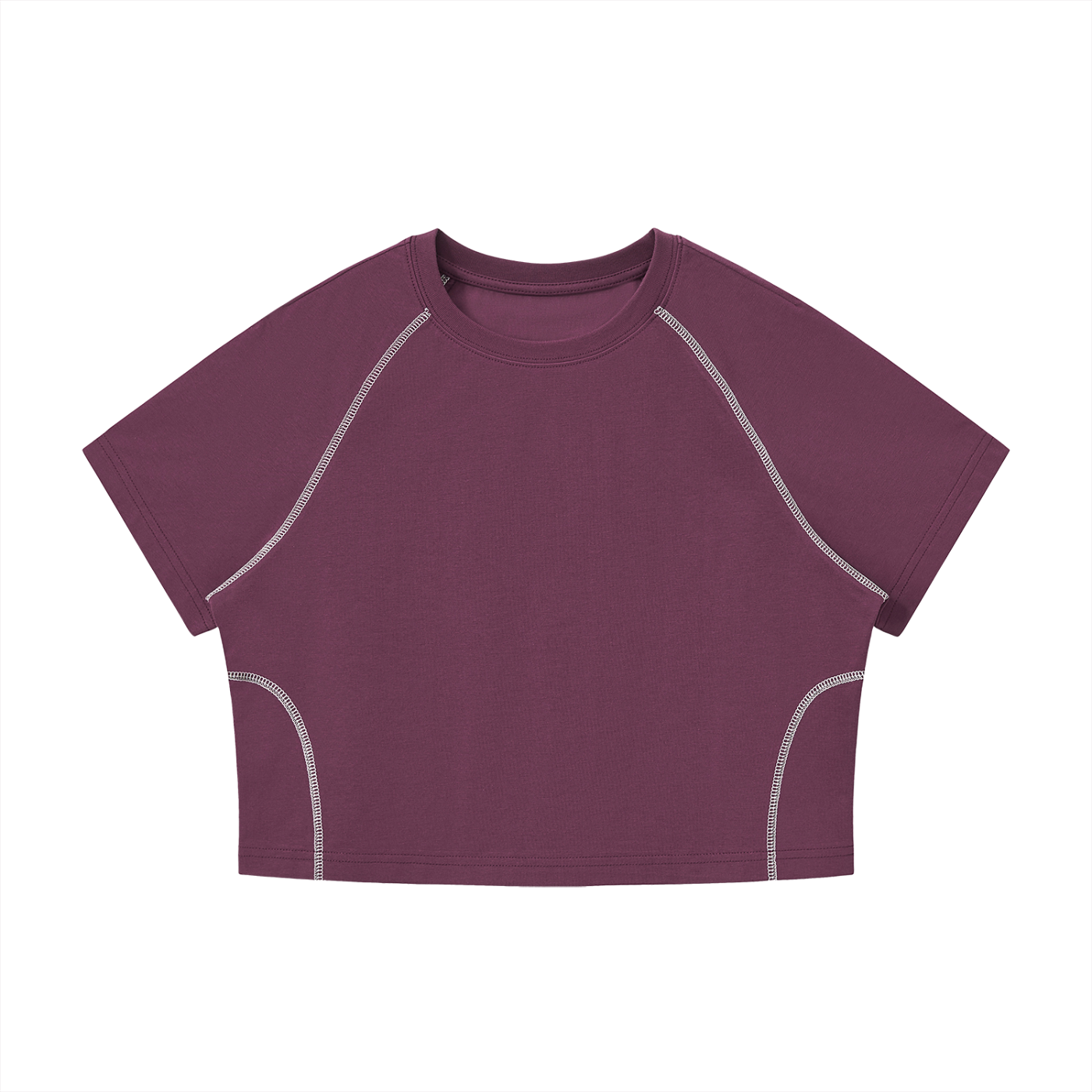 Women's Contrast Stitch Raglan Crop T-Shirt Secondary image