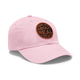 Ask Me About Real Estate Dad Hat with Leather Patch (Round)