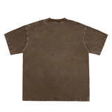 Snow Washed Raw-Edge Neckline T-Shirt