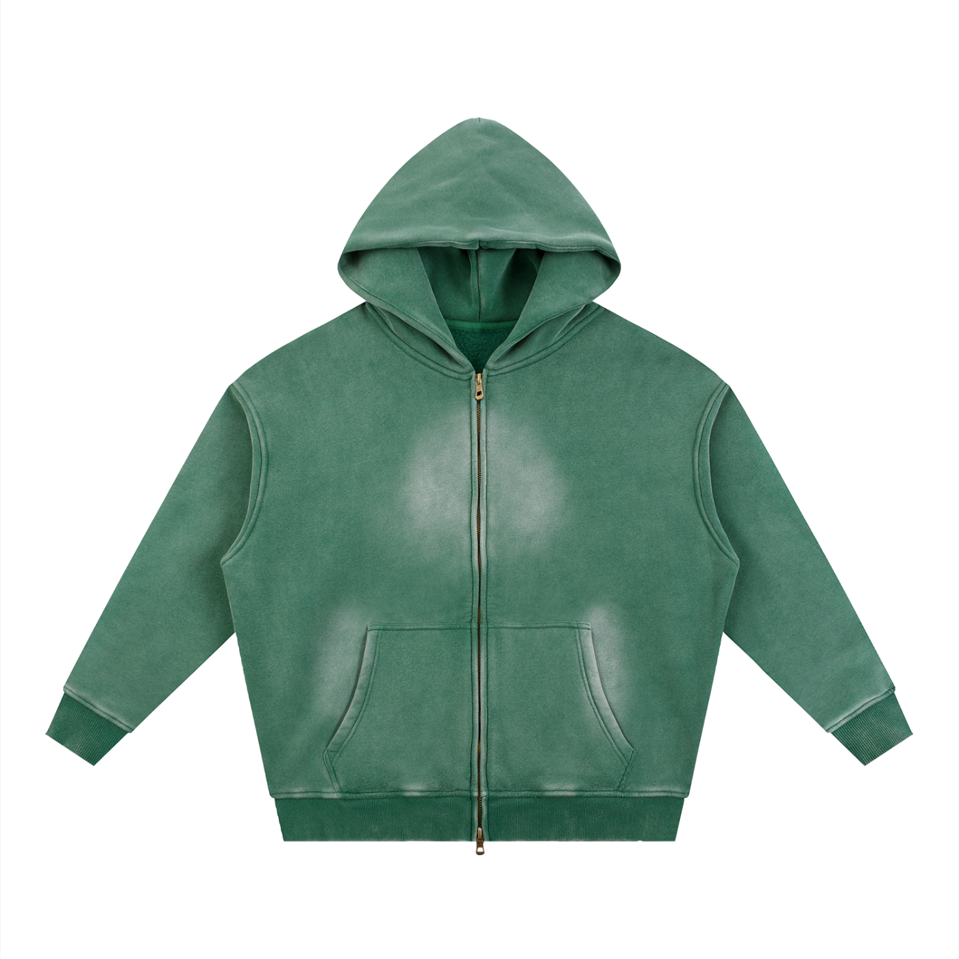Sunfade Two-way Zipper Boxy Fleece Hoodie Secondary image