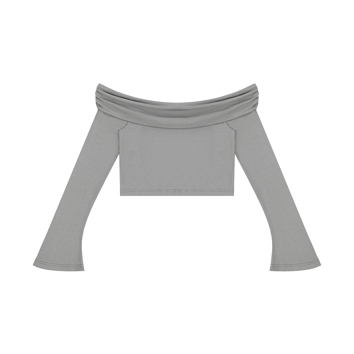 Women's Off-the-Shoulder Bell Sleeve Crop T-Shirt Secondary image