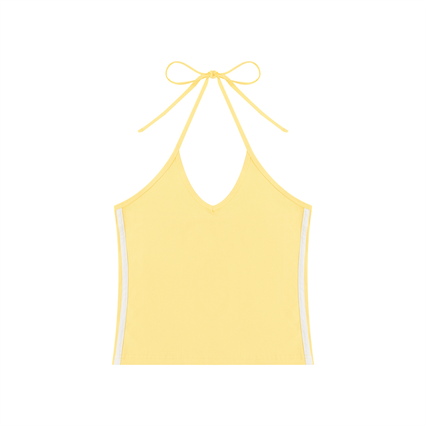 Women's Color Block Halter Crop Tank Top
