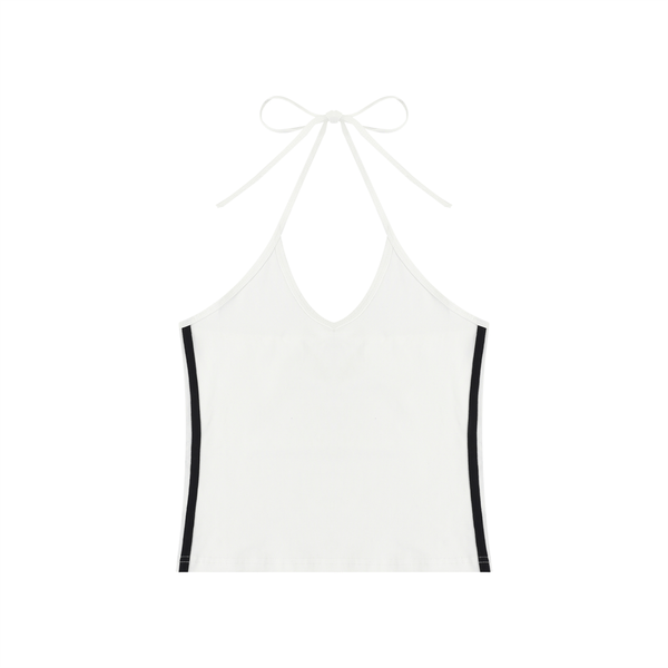 Women's Color Block Halter Crop Tank Top