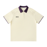Contrast Collar Raglan Polo Shirt