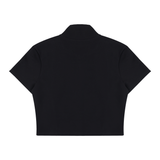 Women's Cropped Full Zip Short Sleeve T-Shirt
