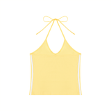 Women's Color Block Halter Crop Tank Top