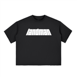 Boxy Half-Sleeve Raw-Edge T-Shirt