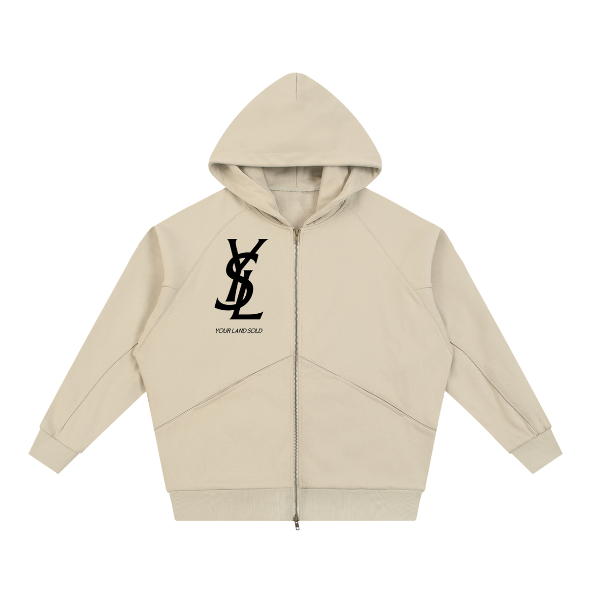 Dolman Sleeve Zip-Through Fleece  Hoodie