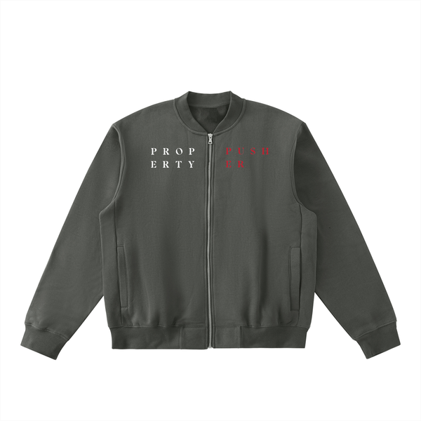 Essential Zip-Up Fleeced Varsity Jacket