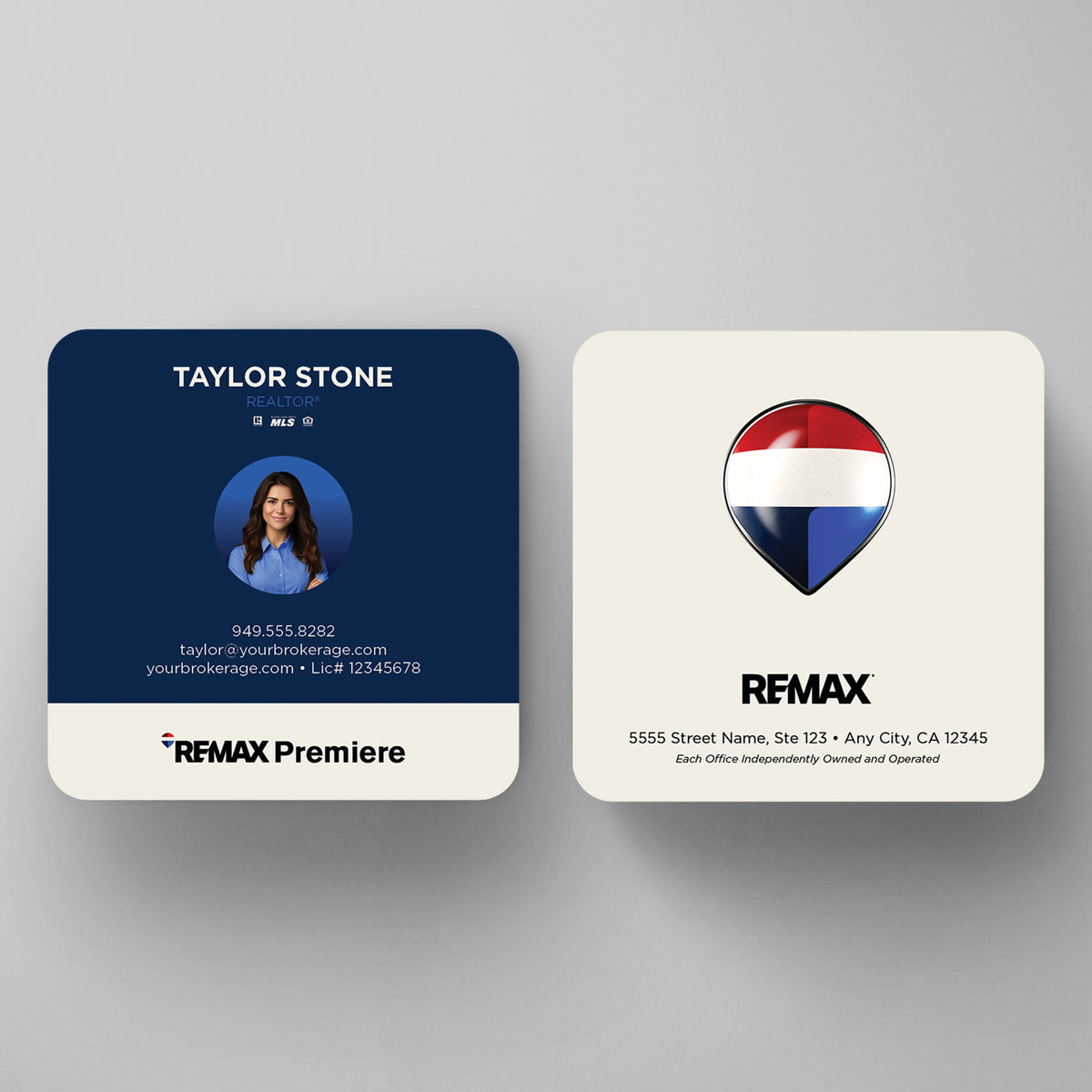 RE/MAX 3x3 Square Business Card Template 009 | Custom Design & Print Main image