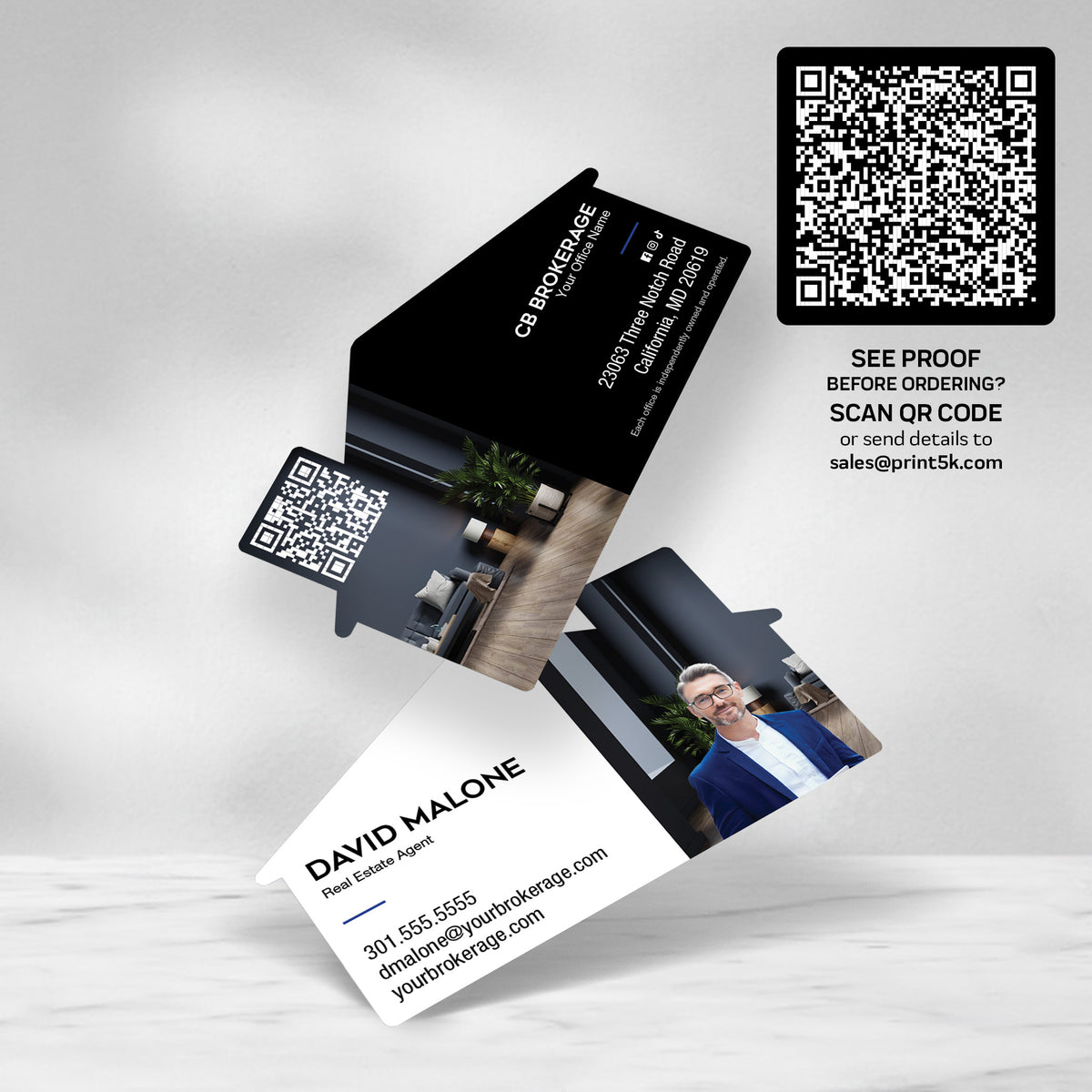 Coldwell Banker Die-Cut Business Card Template 002 | Custom Design & Print