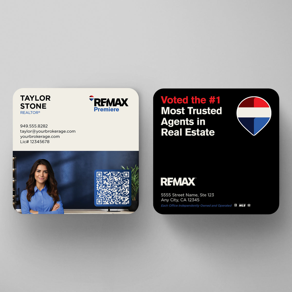 RE/MAX 3x3 Square Business Card Template 010 | Custom Design & Print Main image