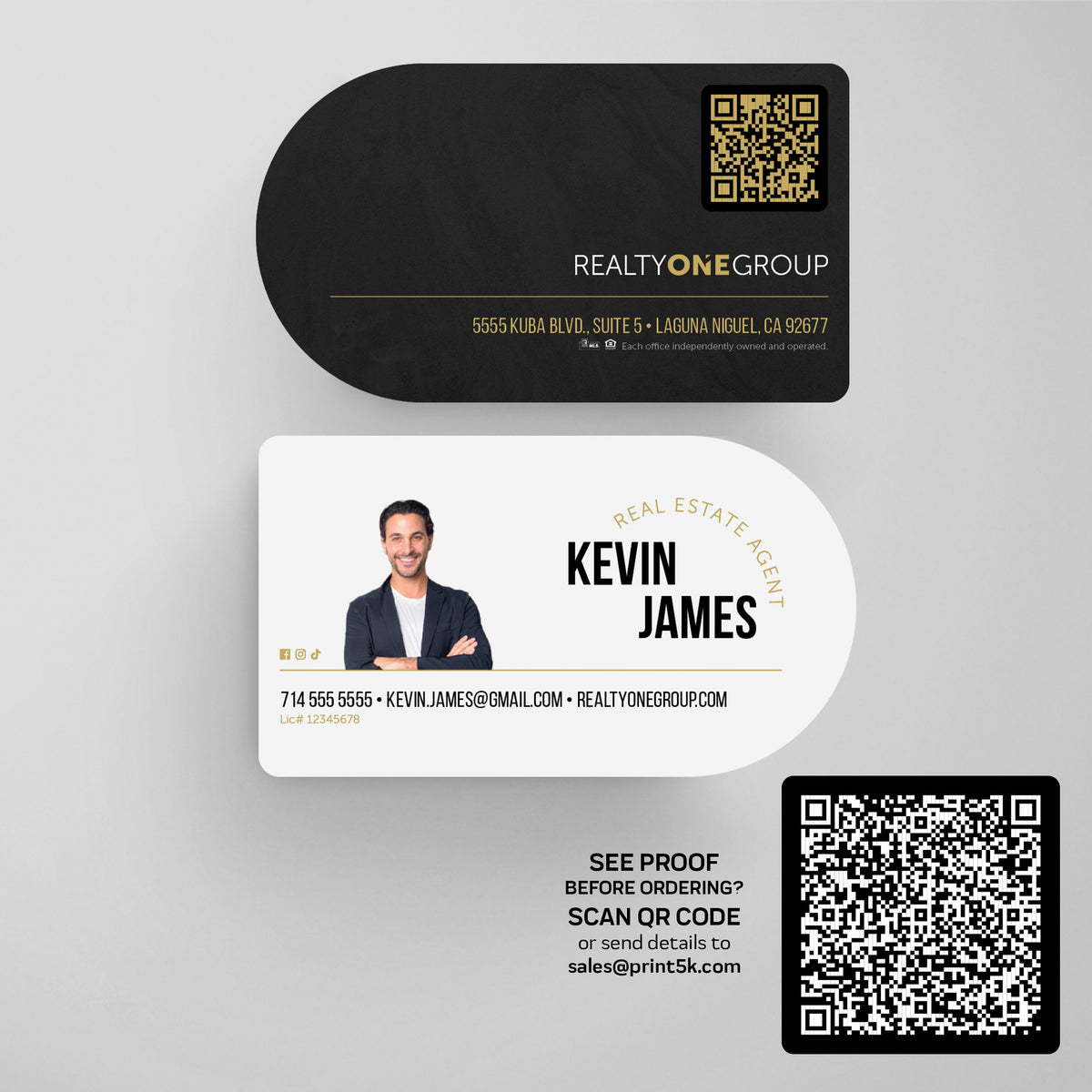 Realty ONE Group Die-Cut Business Card Template 007 | Custom Design & Print Main image