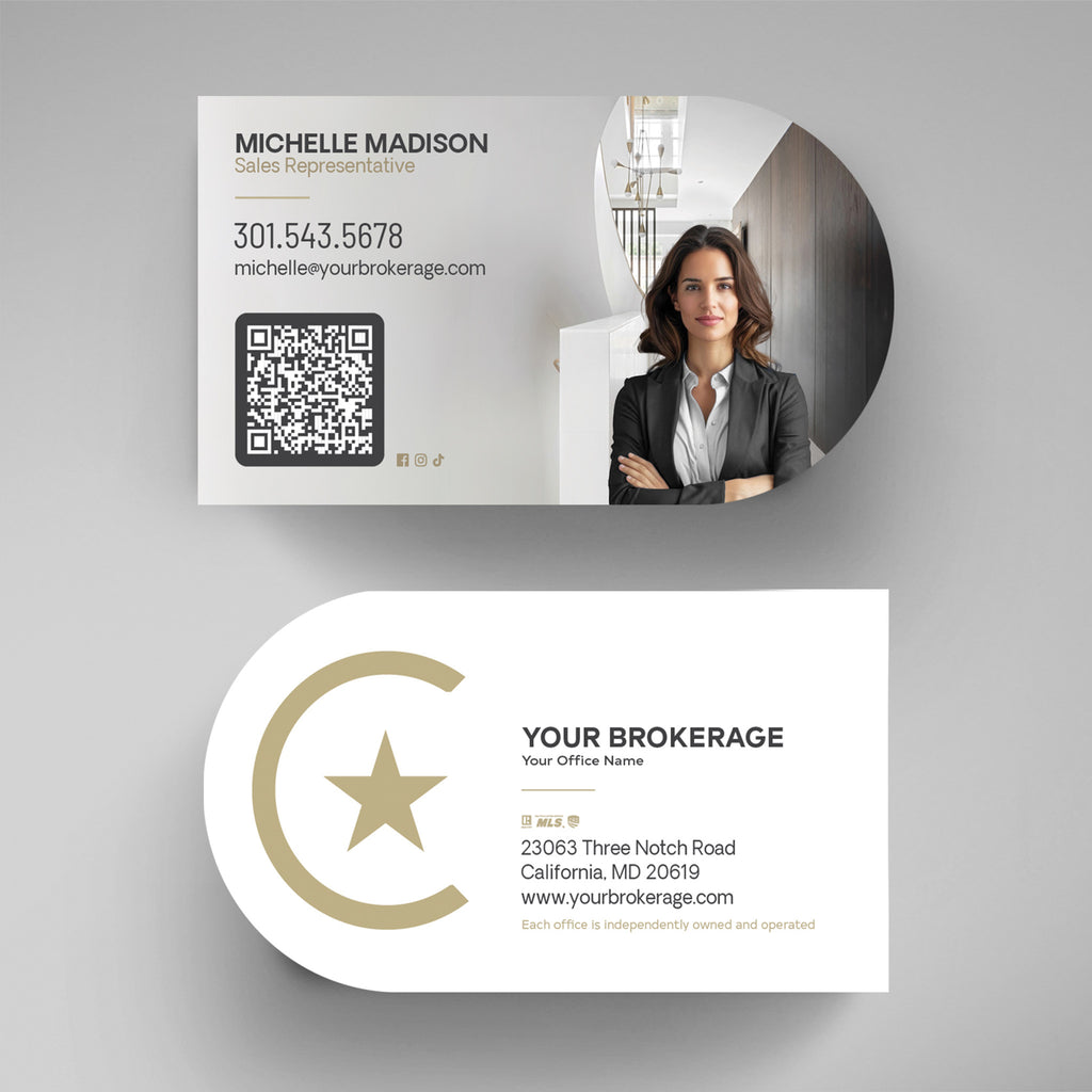 Century 21 Half-Circle Business Card Template 001 | Custom Design & Print