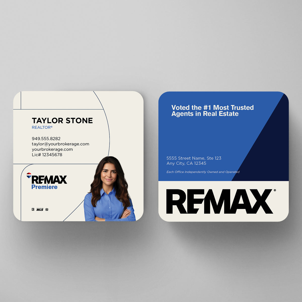 RE/MAX 3x3 Square Business Card Template 003 | Custom Design & Print Main image
