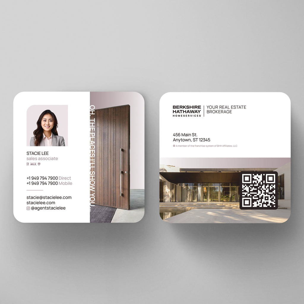 Berkshire Hathaway HomeServices 3x3 Square Business Card Template 008 | Custom Design & Print