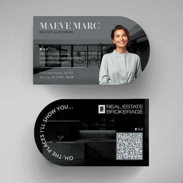 Your Brokerage Half-Circle Business Card Template 009 | Custom Design & Print