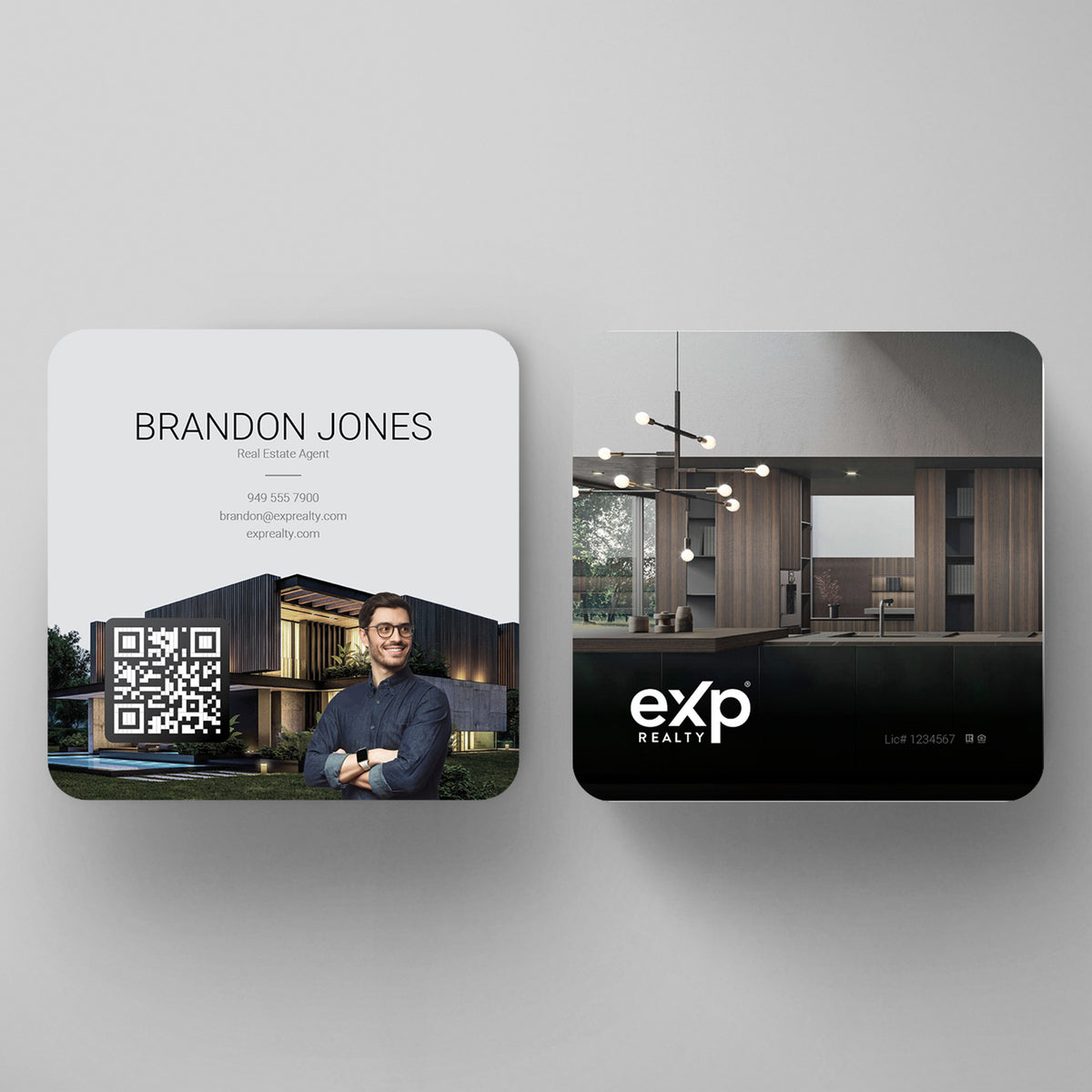 eXp Realty 3x3 Square Business Card Template 003 | Custom Design & Print
