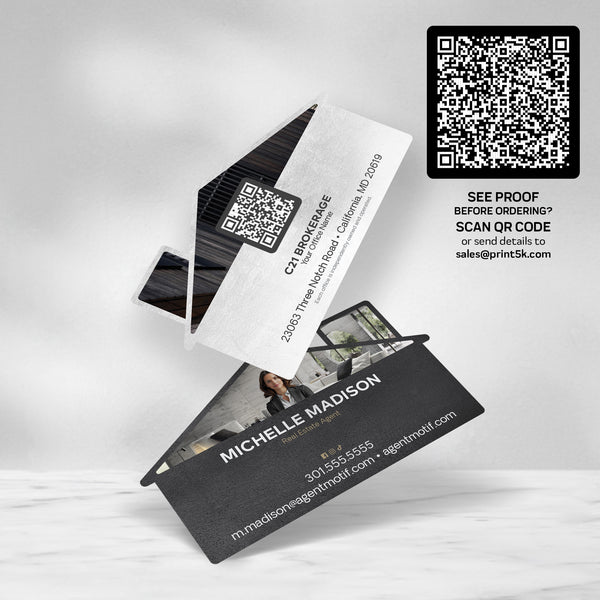 Century 21 Die-Cut Business Card Template 001 | Custom Design & Print