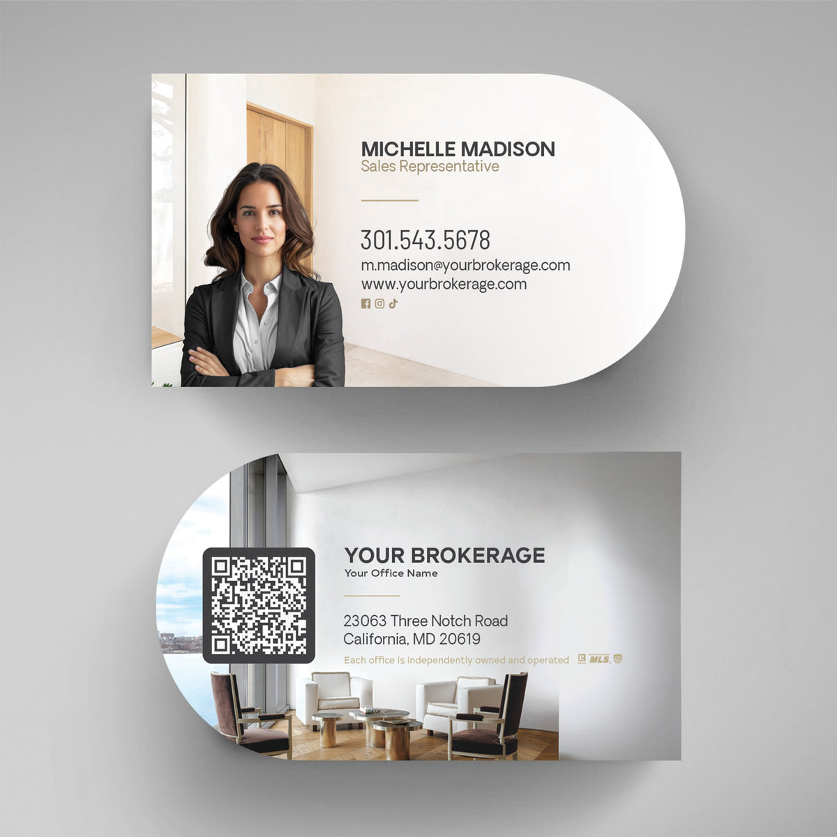 Century 21 Half-Circle Business Card Template 003 | Custom Design & Print