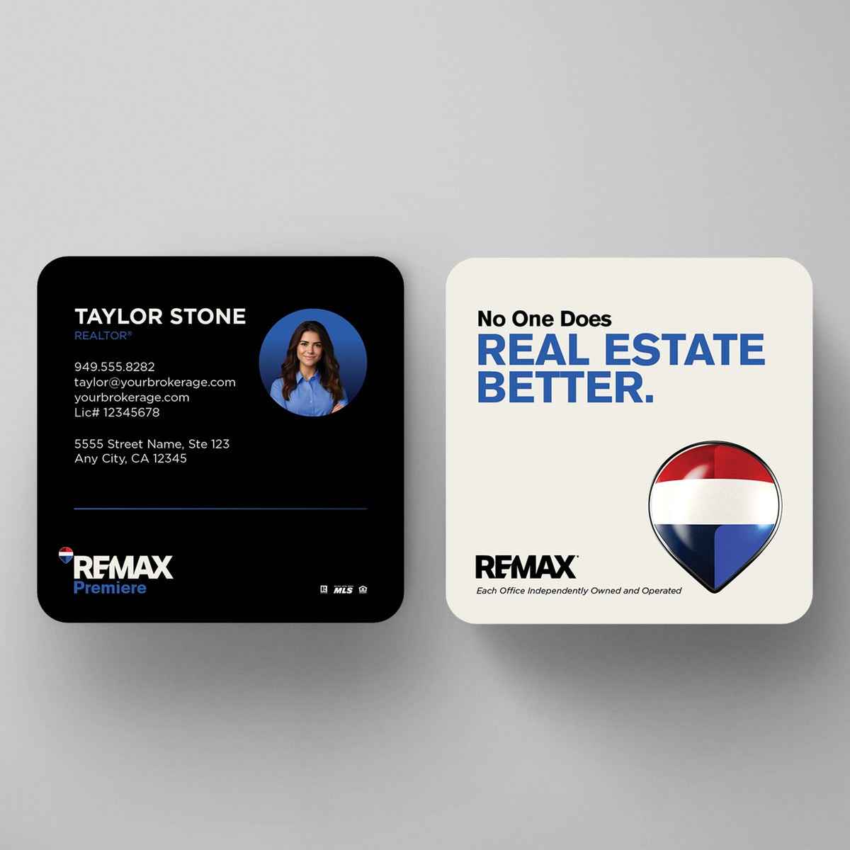 RE/MAX 3x3 Square Business Card Template 008 | Custom Design & Print Main image