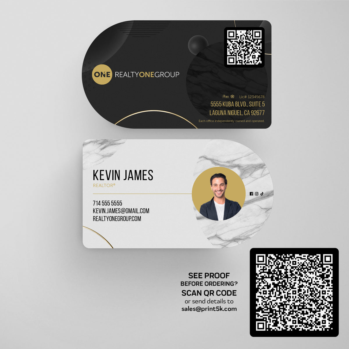 Realty ONE Group Die-Cut Business Card Template 009 | Custom Design & Print Main image