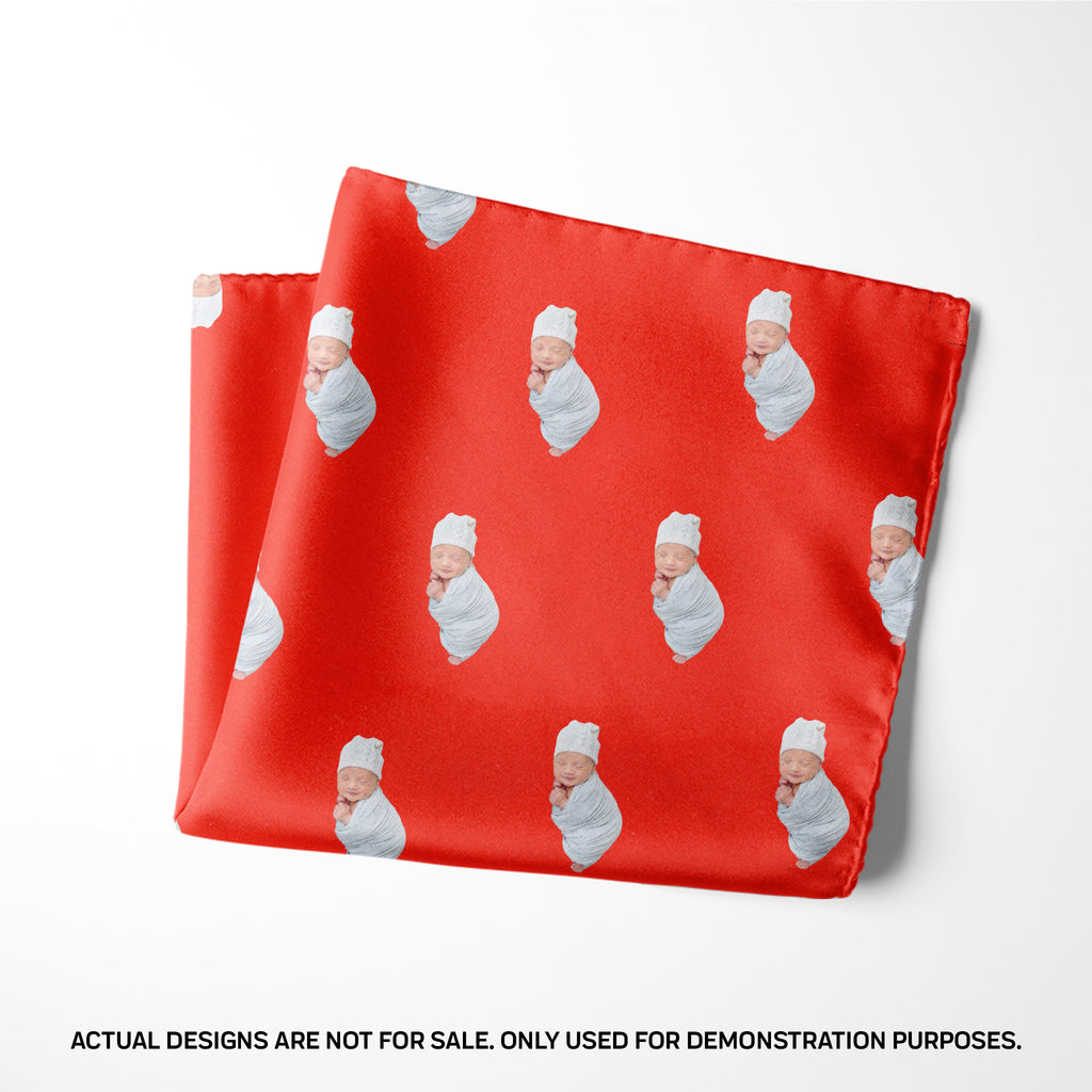 Red Pattern Pocket Square
