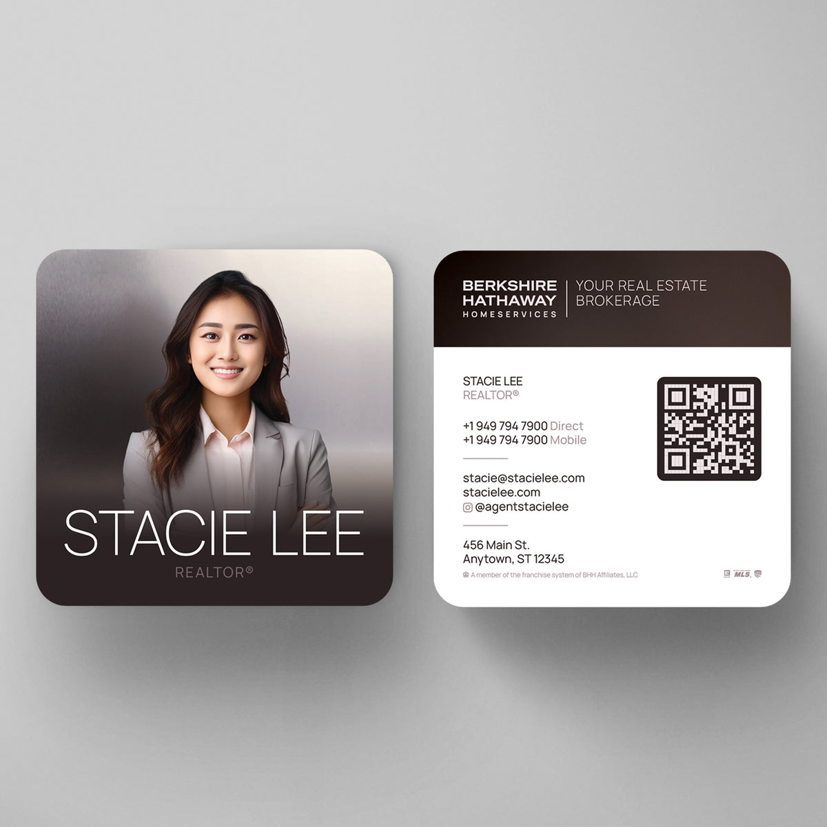 Berkshire Hathaway HomeServices 3x3 Square Business Card Template 005 | Custom Design & Print Main image