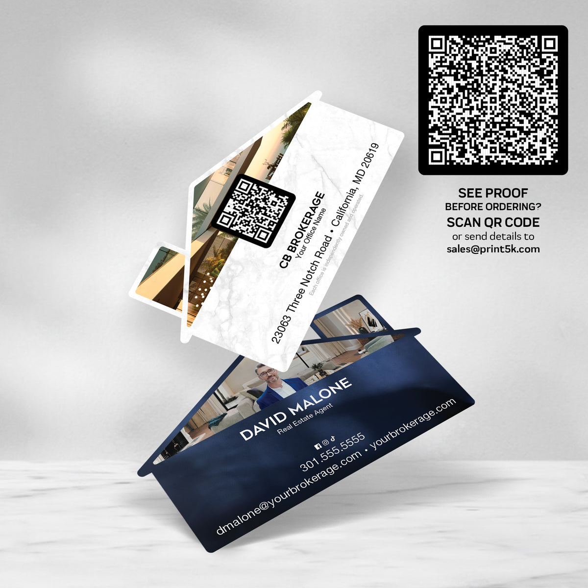 Coldwell Banker Die-Cut Business Card Template 001 | Custom Design & Print