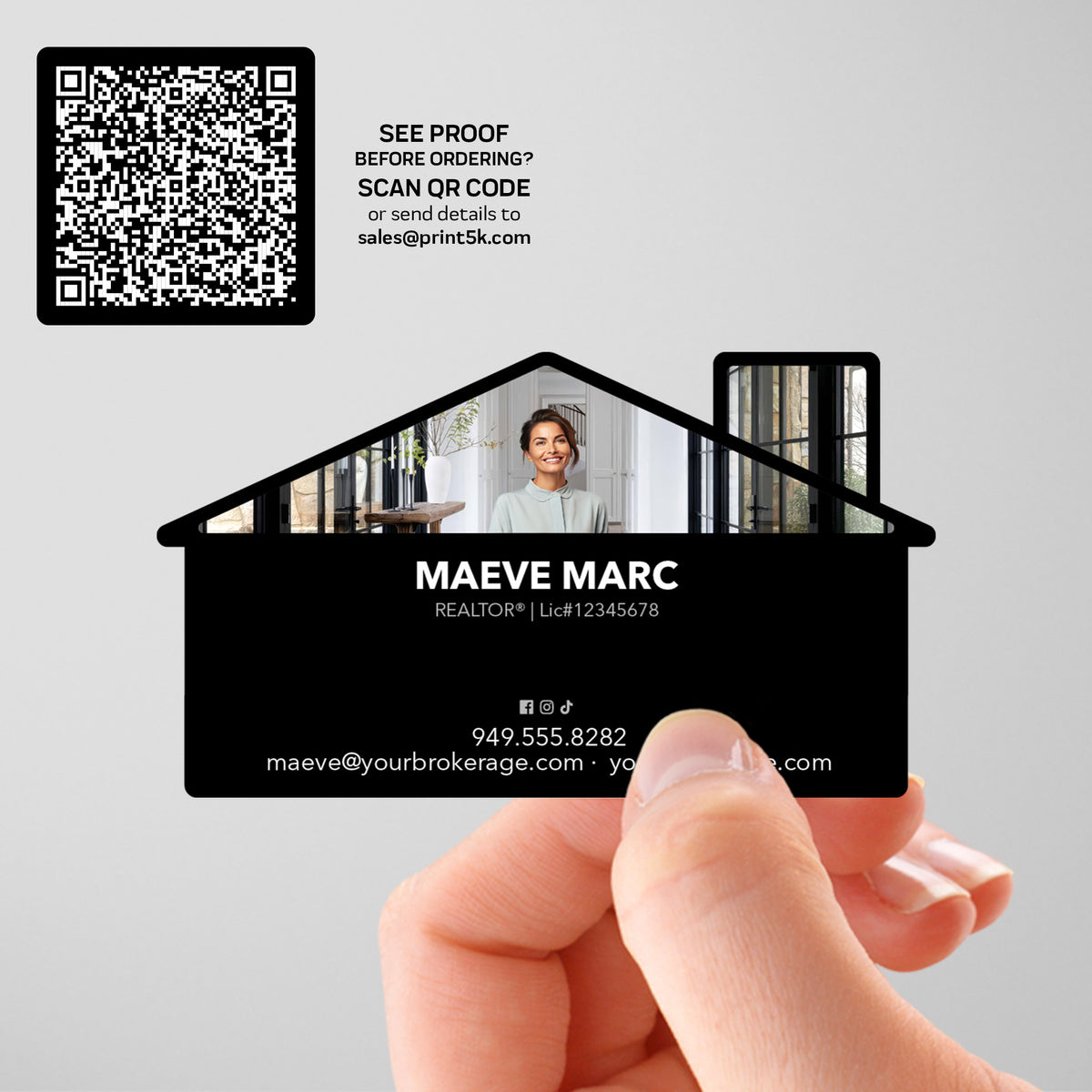 Your Brokerage Die-Cut Business Card Template 001 | Custom Design & Print Main image