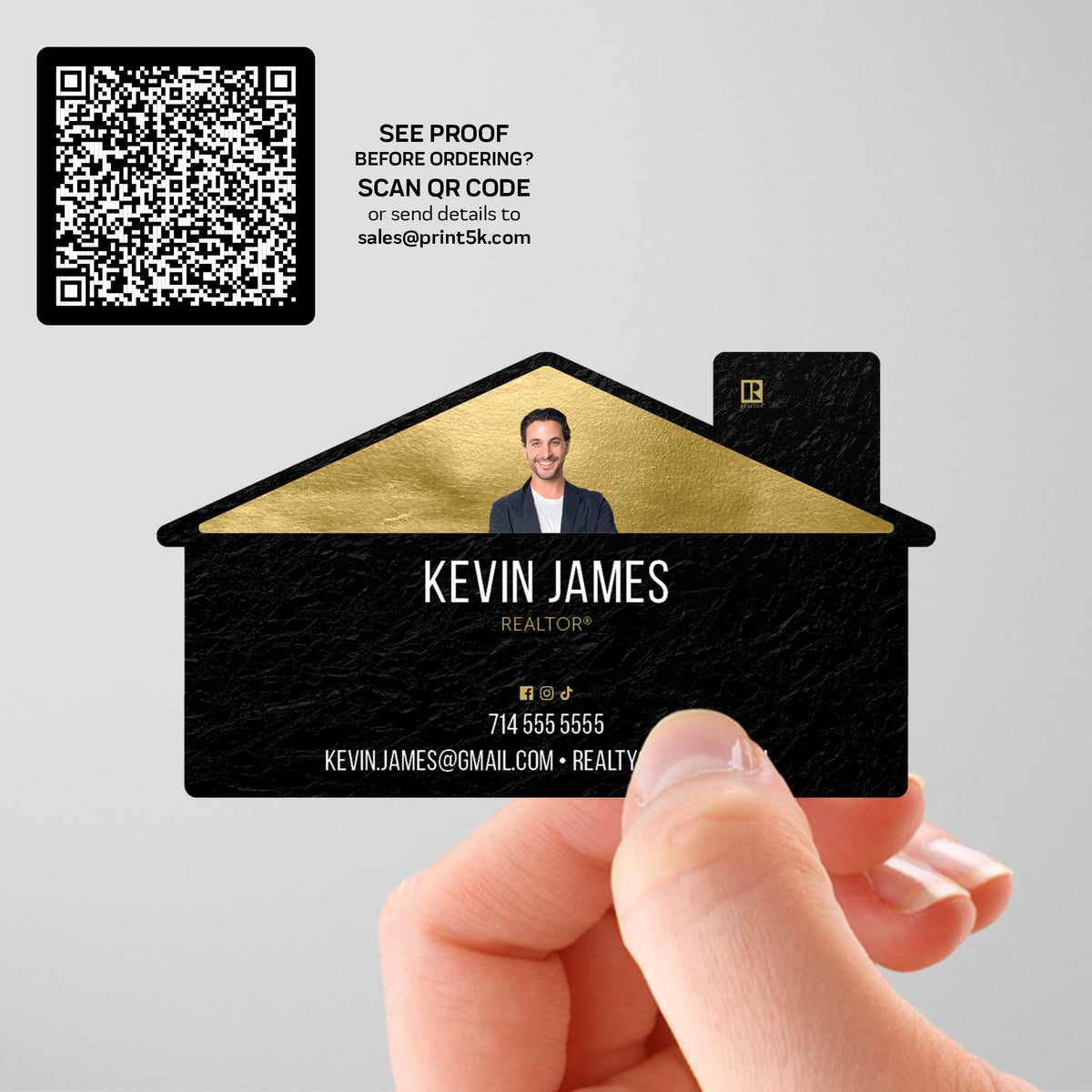 Realty ONE Group Die-Cut Business Card Template 001 | Custom Design & Print Main image