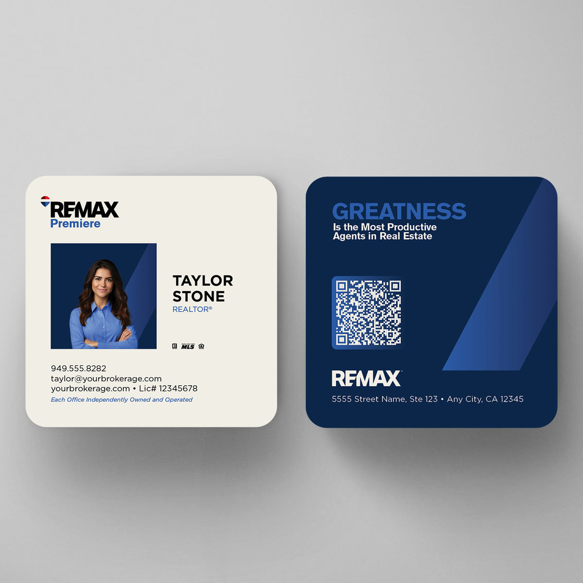 RE/MAX 3x3 Square Business Card Template 006 | Custom Design & Print Main image