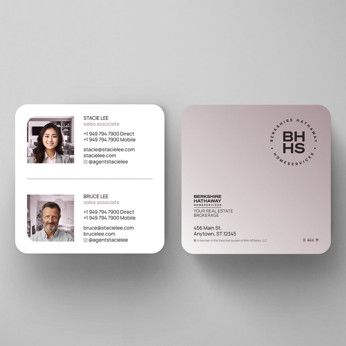 Berkshire Hathaway HomeServices 3x3 Square Business Card Template 003 | Custom Design & Print Main image