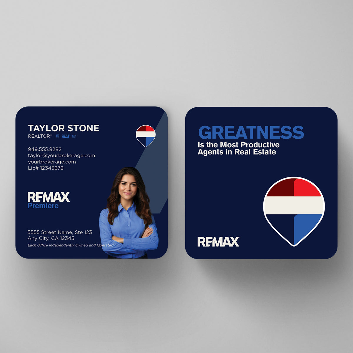 RE/MAX 3x3 Square Business Card Template 004 | Custom Design & Print Main image