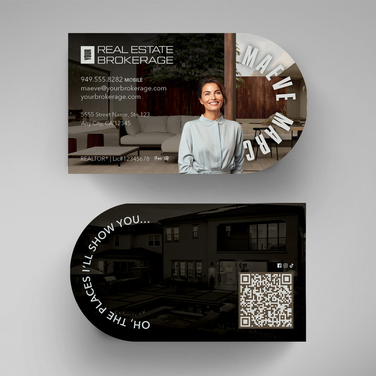 Your Brokerage Half-Circle Business Card Template 010 | Custom Design & Print