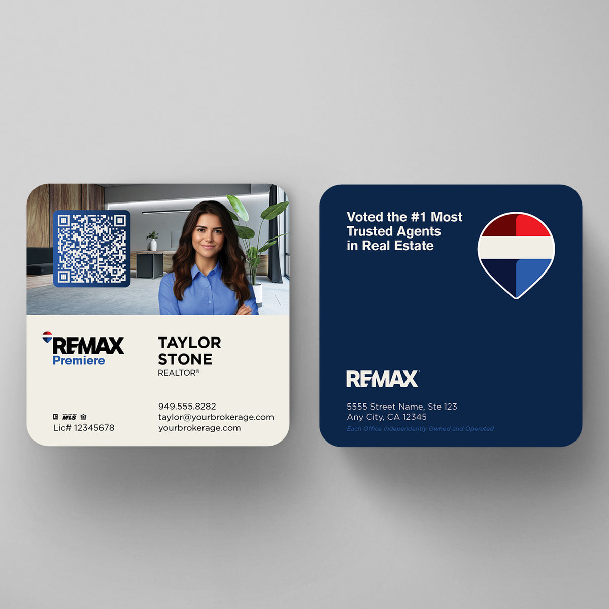 RE/MAX 3x3 Square Business Card Template 007 | Custom Design & Print Main image