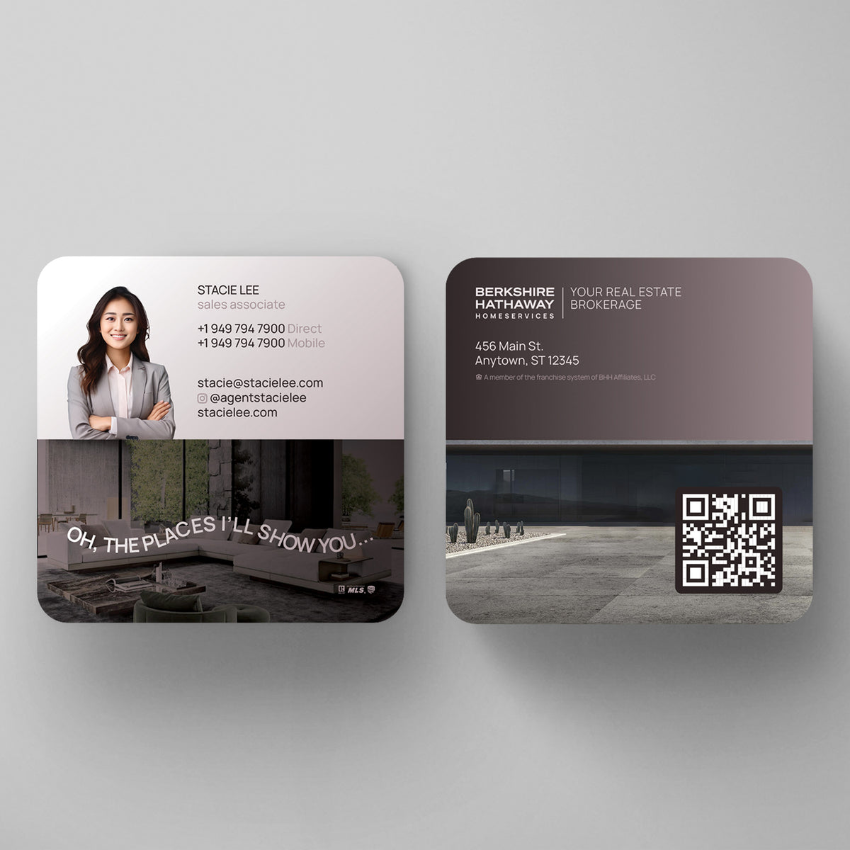 Berkshire Hathaway HomeServices 3x3 Square Business Card Template 010 | Custom Design & Print Main image