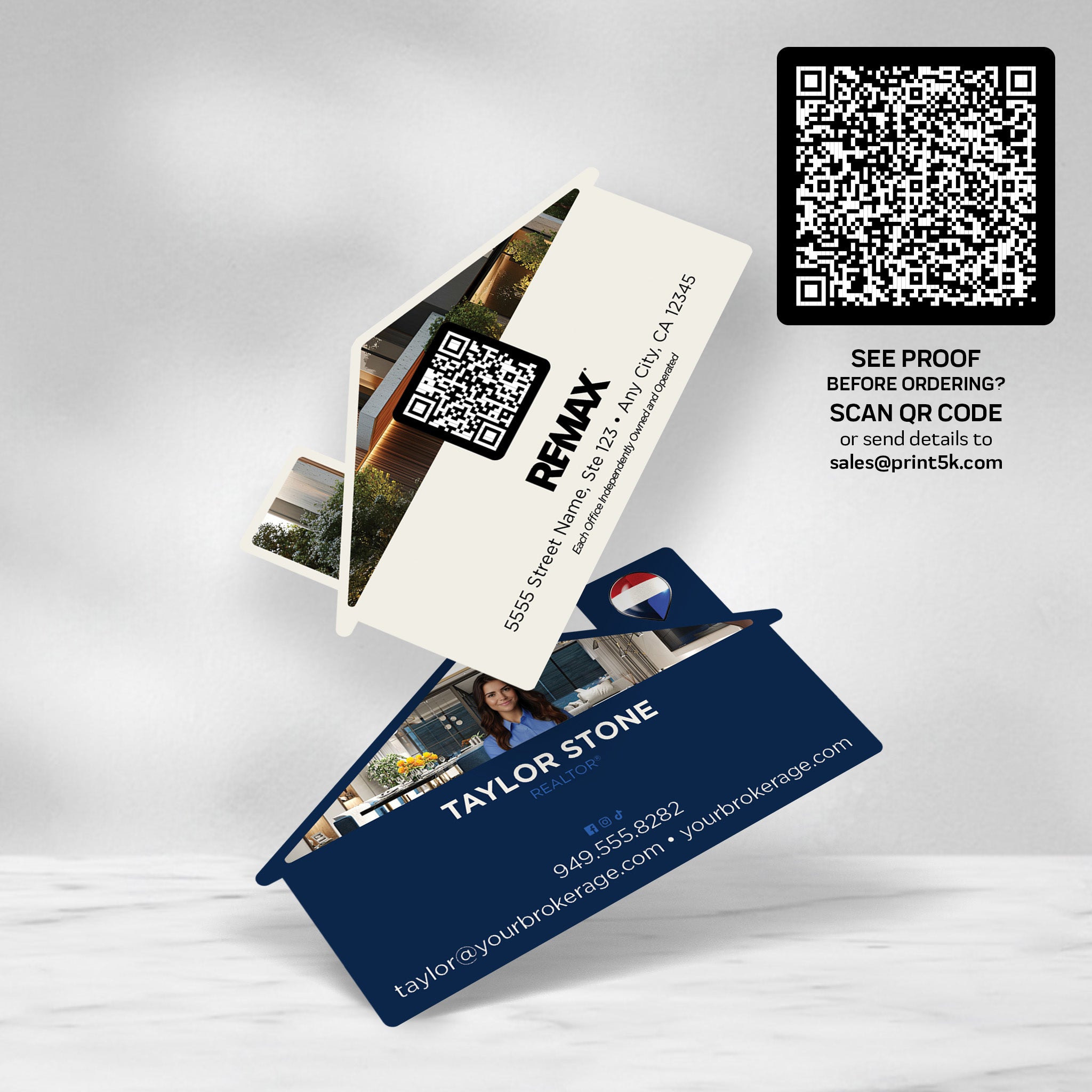 RE/MAX Die-Cut Business Card Template 001 | Custom Design & Print Secondary image