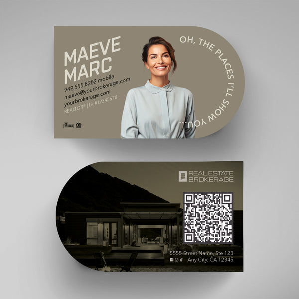 Your Brokerage Half-Circle Business Card Template 012 | Custom Design & Print