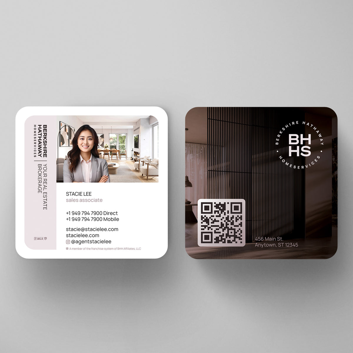 Berkshire Hathaway HomeServices 3x3 Square Business Card Template 004 | Custom Design & Print Main image