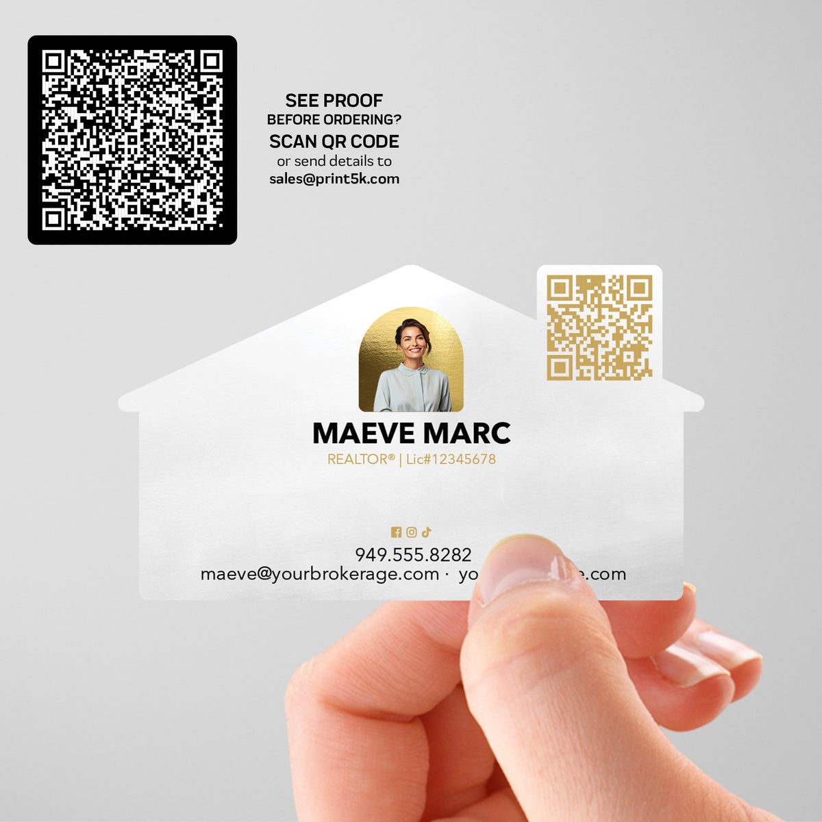 Your Brokerage Die-Cut Business Card Template 003 | Custom Design & Print Main image