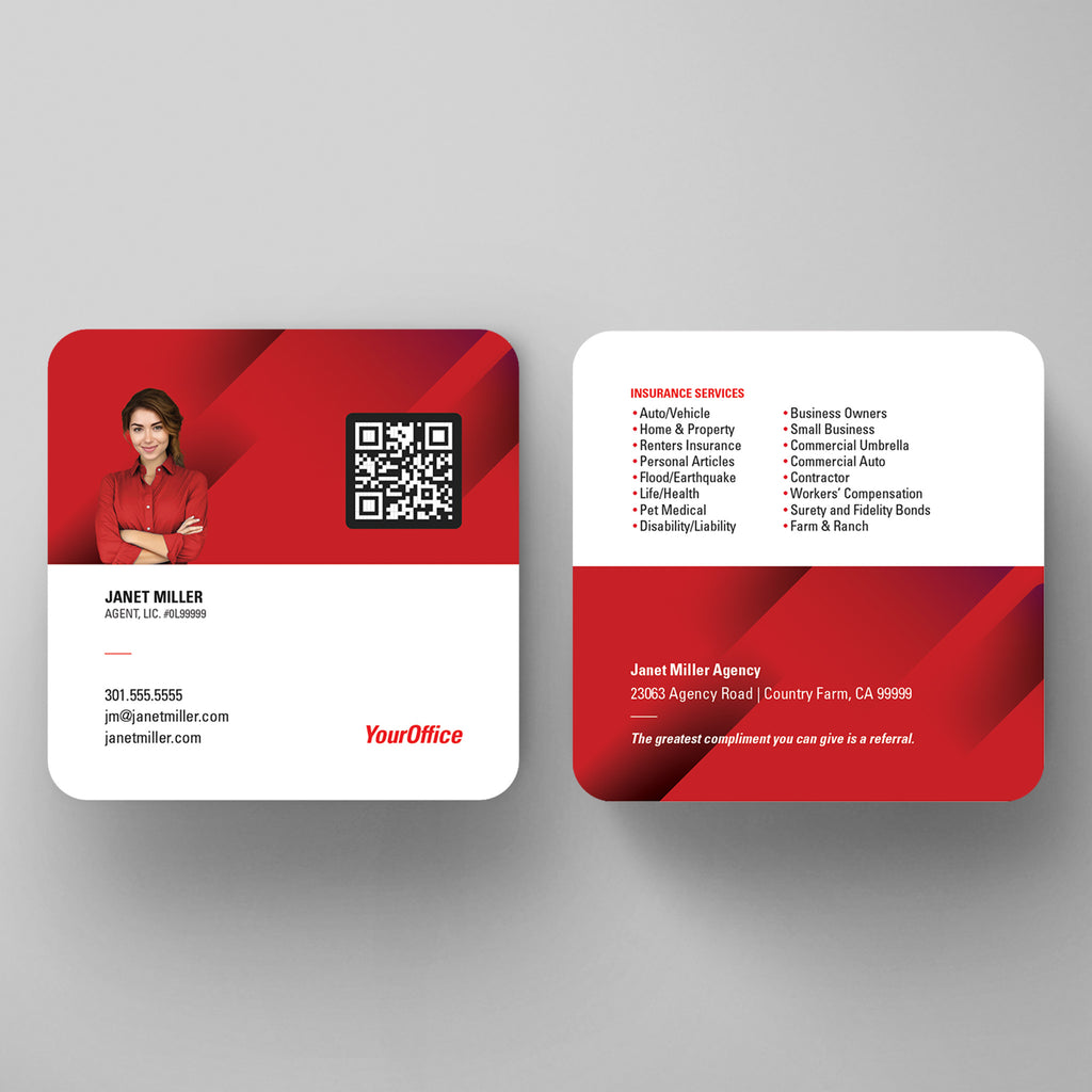 State Farm Insurance 3x3 Square Business Card Template 003 | Custom Design & Print