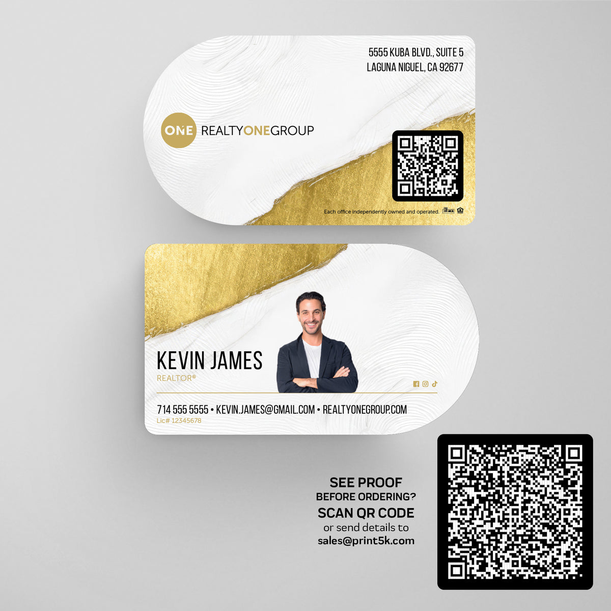 Realty ONE Group Die-Cut Business Card Template 008 | Custom Design & Print Main image