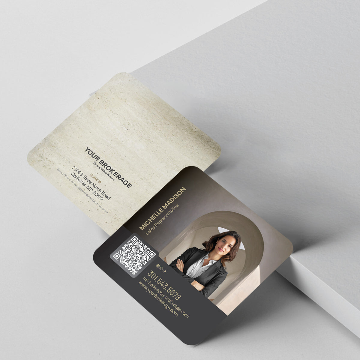 Century 21 3x3 Square Business Card Template 003 | Custom Design & Print