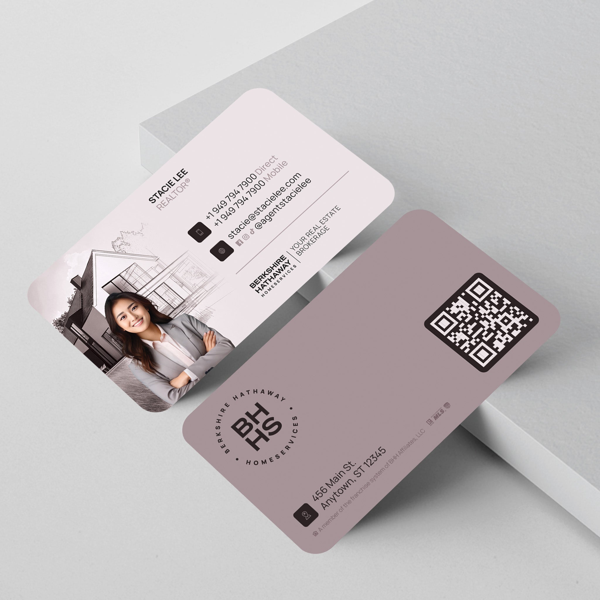 Berkshire Hathaway HomeServices Business Card Template 012 | Custom Design & Print Secondary image